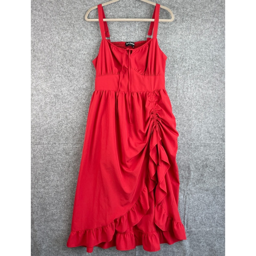 Scarlet Darkness Dress Womens Large Renaissance Milkmaid Coquette Vampy